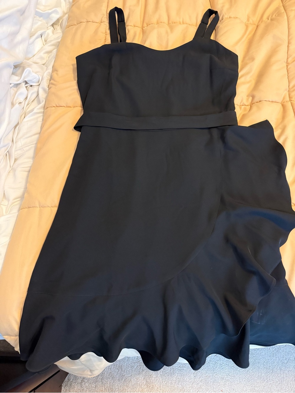Saks Fifth Avenue Black Ruffle-Hem Mini Dress